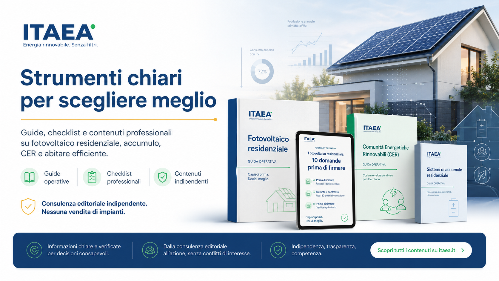 ITAEA — Fotovoltaico Chiaro: guide e checklist indipendenti per impianti fotovoltaici residenziali
